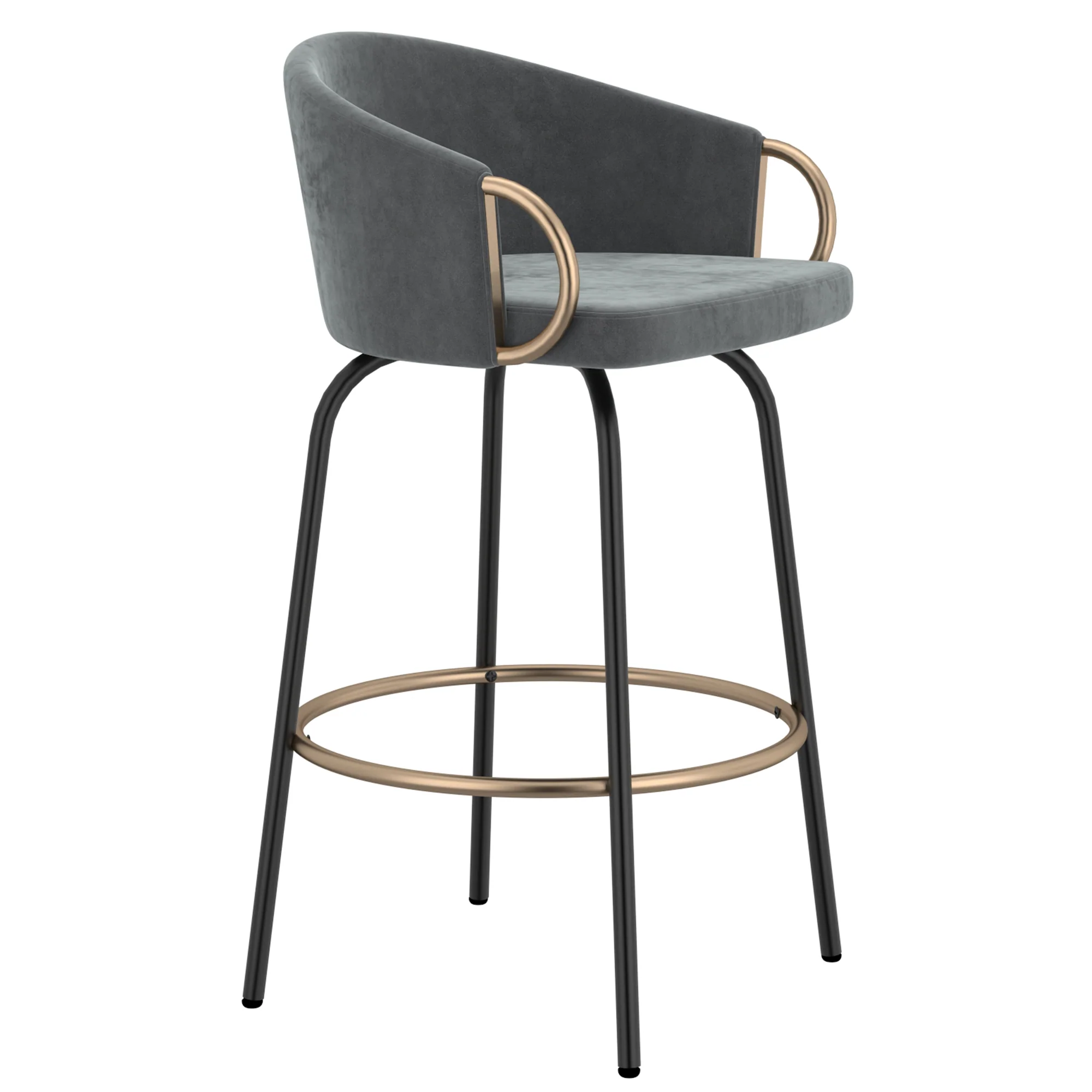 Worldwide Home Furnishings Lavo-26'' Counter Stool-Grey 26" Counter Stool W/Swivel, Set Of 2 203-560GY - Image 3