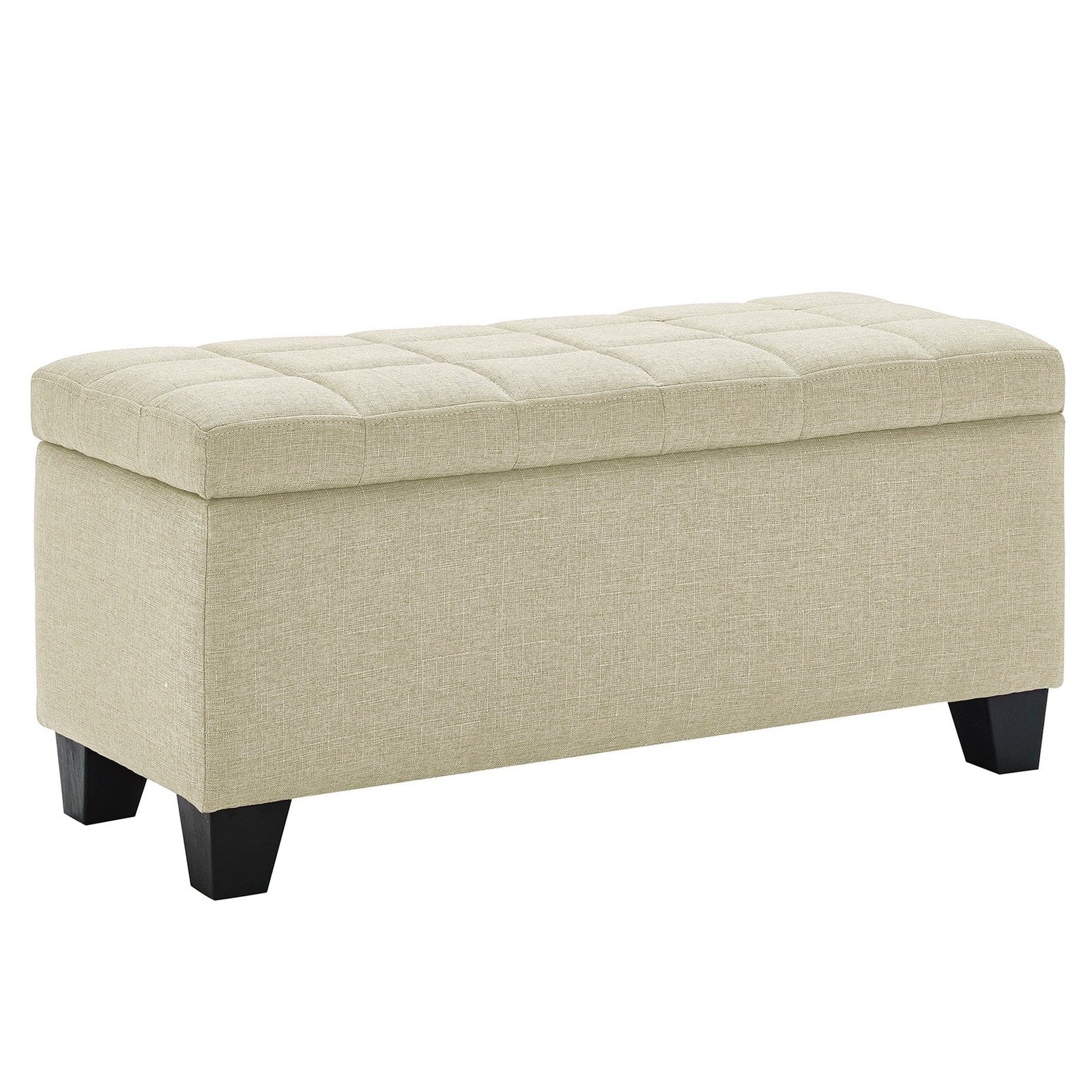 Worldwide Home Furnishings Lila-Storage Ottoman-Beige Rectangular Storage Ottoman 402-777BG - Image 2