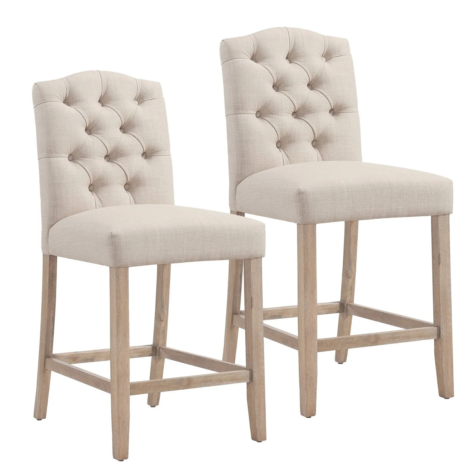 Worldwide Home Furnishings Lucian-26" Counter Stool-Beige 26" Counter Stool, Set Of 2 203-157BG - Image 2