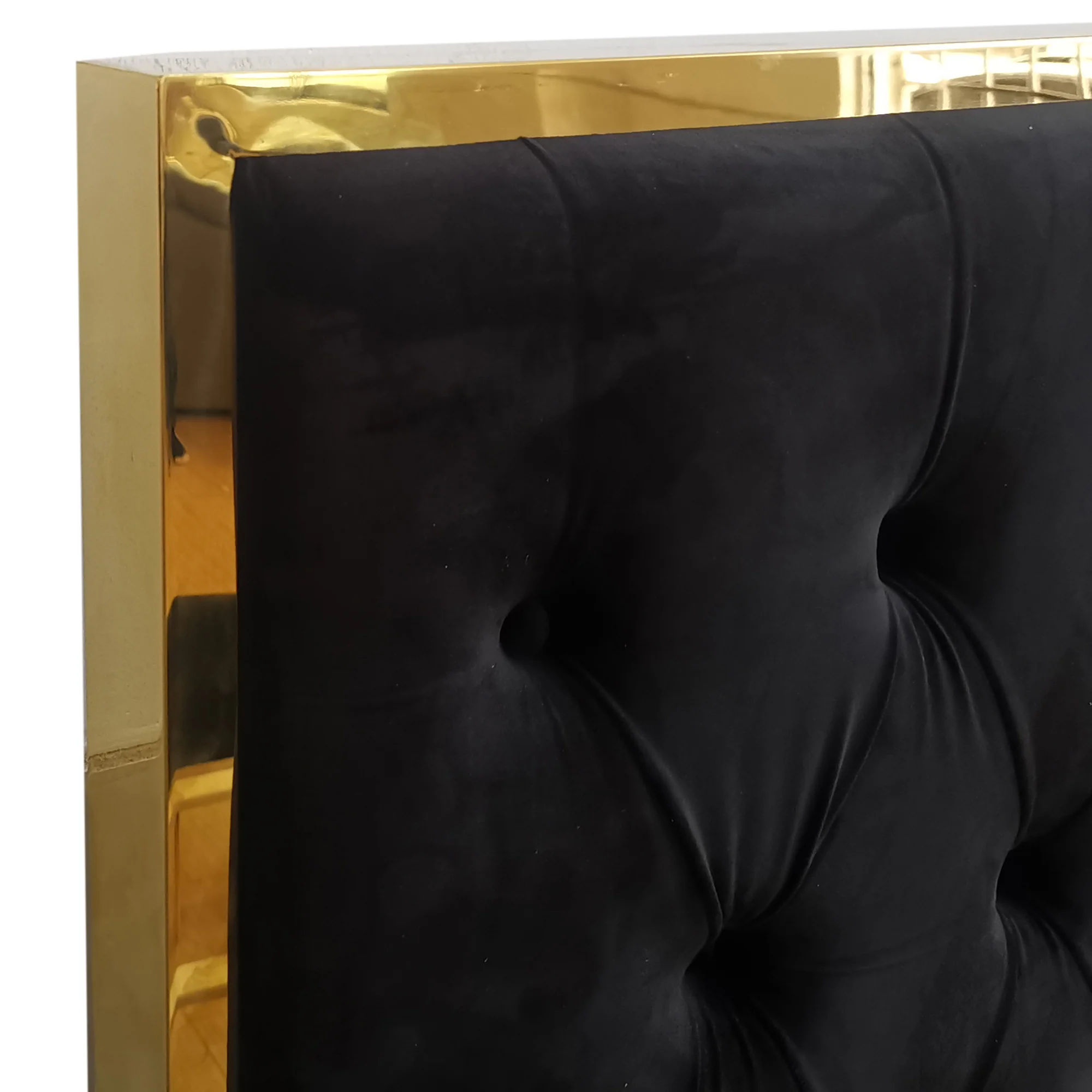 Worldwide Home Furnishings Lucille-60'' Bed-Black/Gold 60" Queen Bed 101-596Q-BK_GL - Image 6