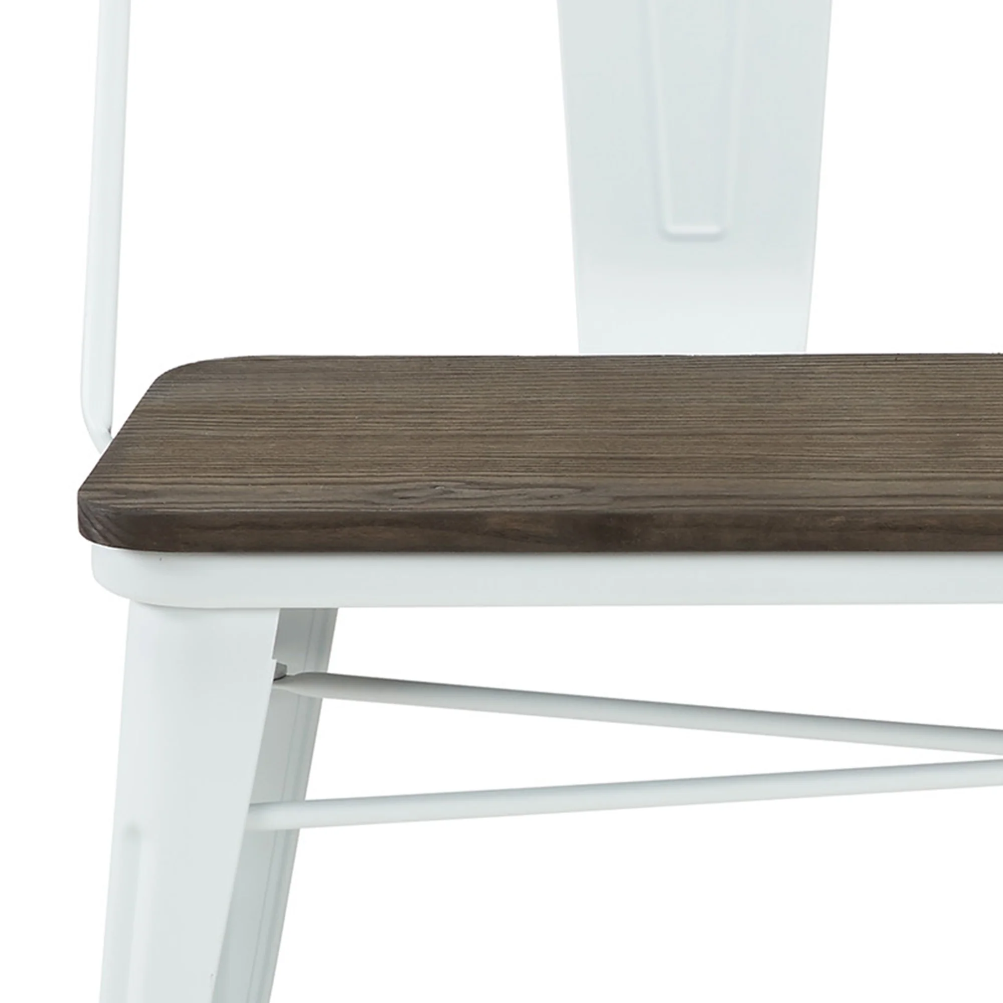 Worldwide Home Furnishings Modus-Bench-White Bench With Back 401-939WT - Image 5