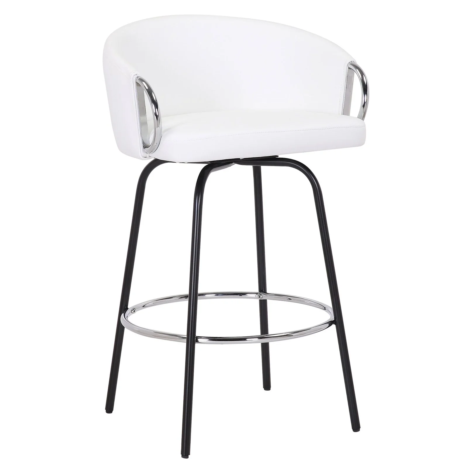 Worldwide Home Furnishings Orion-26'' Counter Stool-White 26" Counter Stool W/Swivel, Set Of 2 203-648WT - Image 3