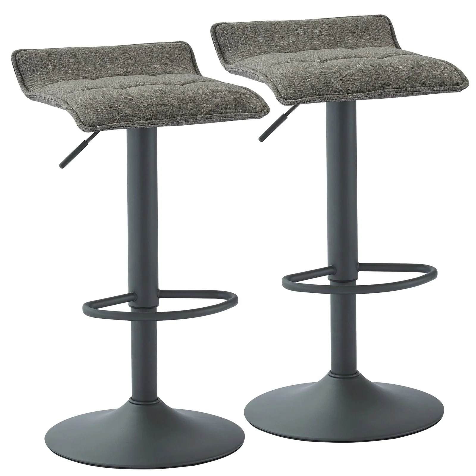 Worldwide Home Furnishings Pluto-Air Lift Stool-Grey Adjustable Air-Lift Stool, Set Of 2 203-343GRY - Image 2