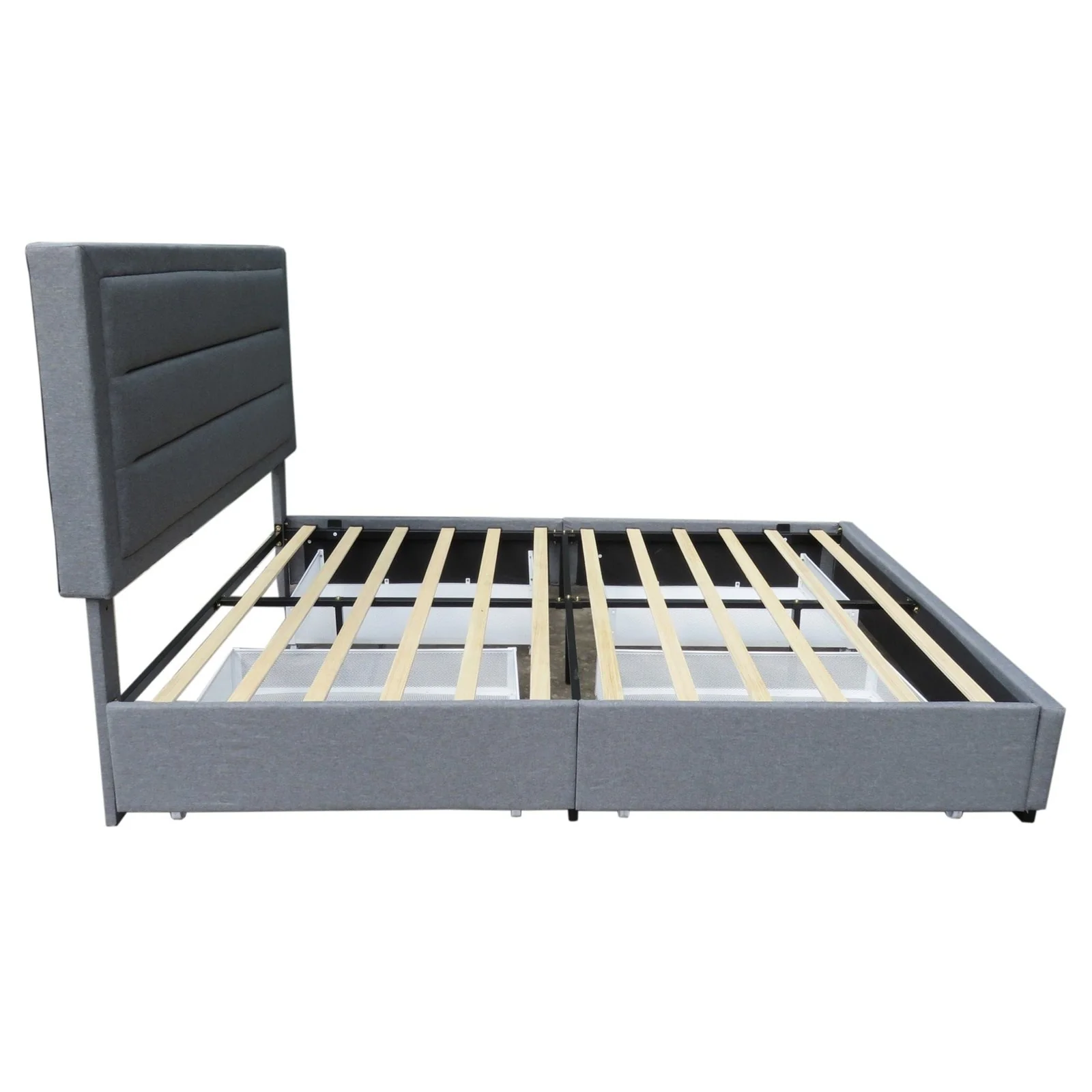 Worldwide Home Furnishings Russell-54'' Bed-Grey 54" Double Platform Bed W/Storage 101-598D-GY - Image 4