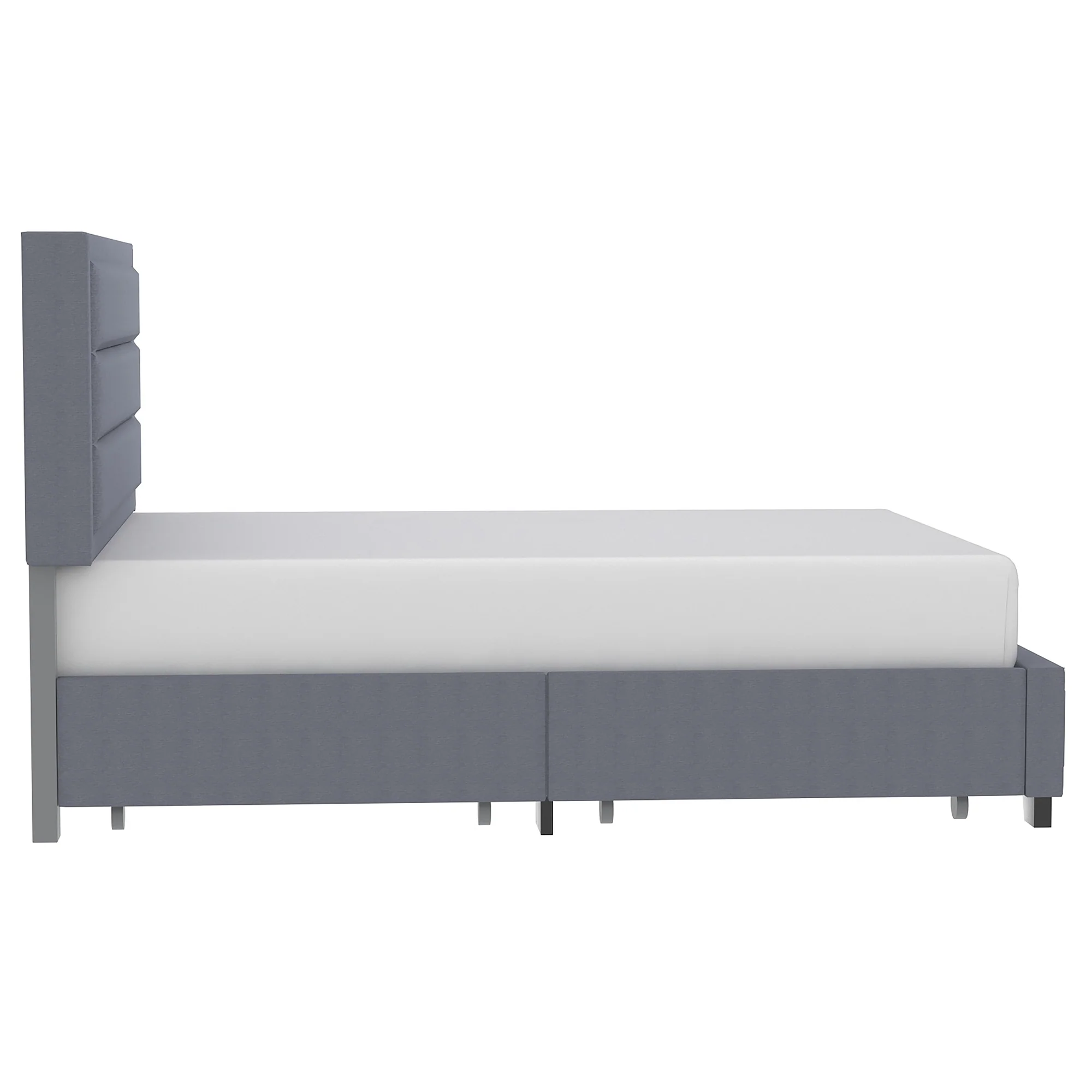 Worldwide Home Furnishings Russell-60'' Bed-Grey 60" Queen Platform Bed W/Storage 101-598Q-GY - Image 3