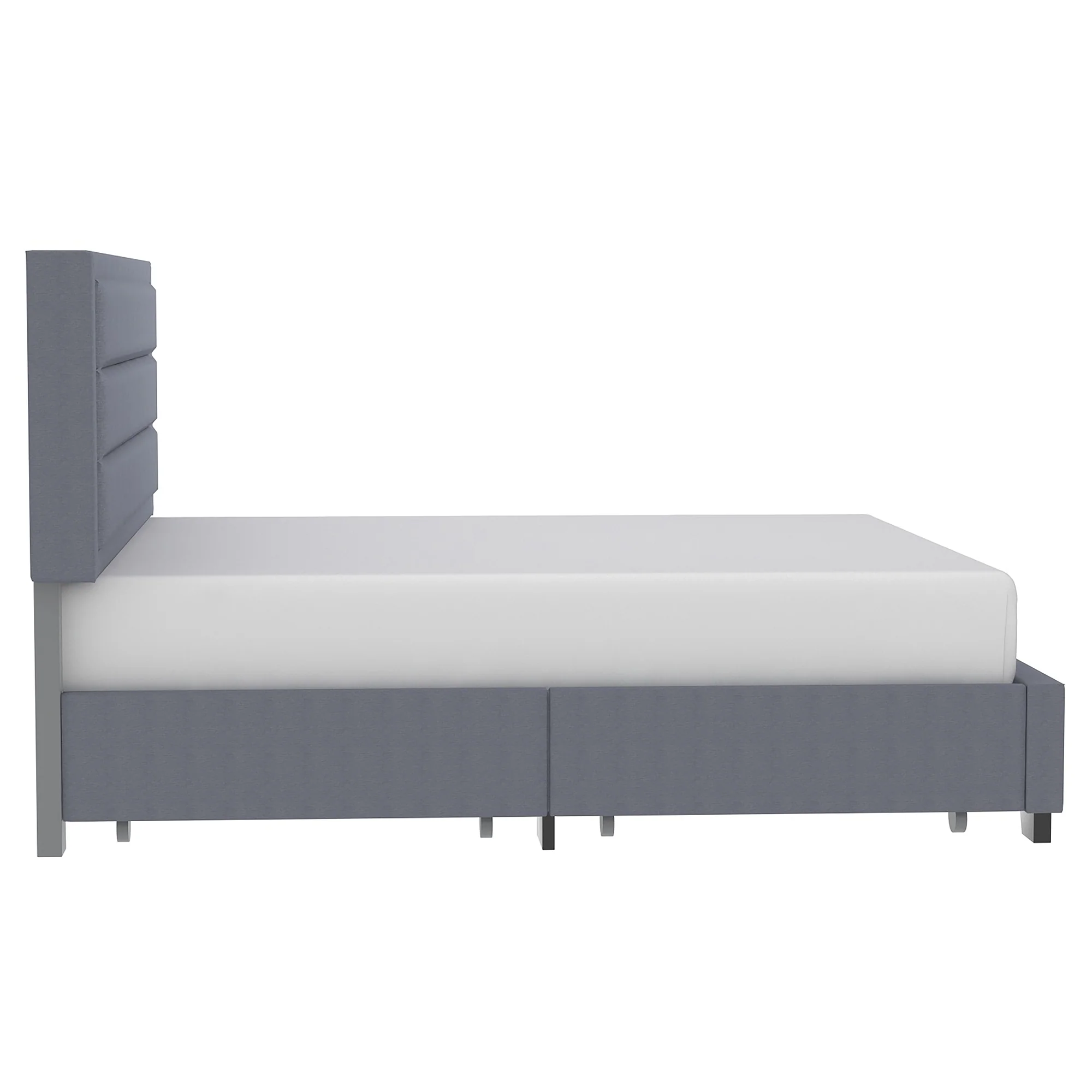 Worldwide Home Furnishings Russell-78'' Bed-Grey 78" King Platform Bed W/Storage 101-598K-GY - Image 3