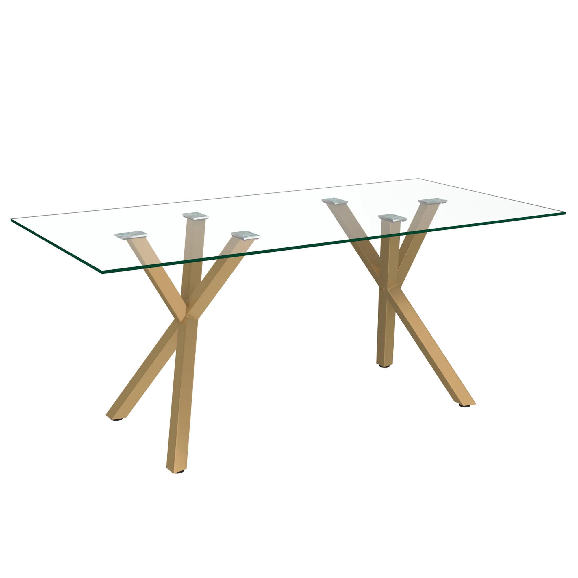 Worldwide Home Furnishings Stark Gl_Akira Gry-7pc Dining Set 7pc Dining Set 207-535GL_673GRY - Image 2