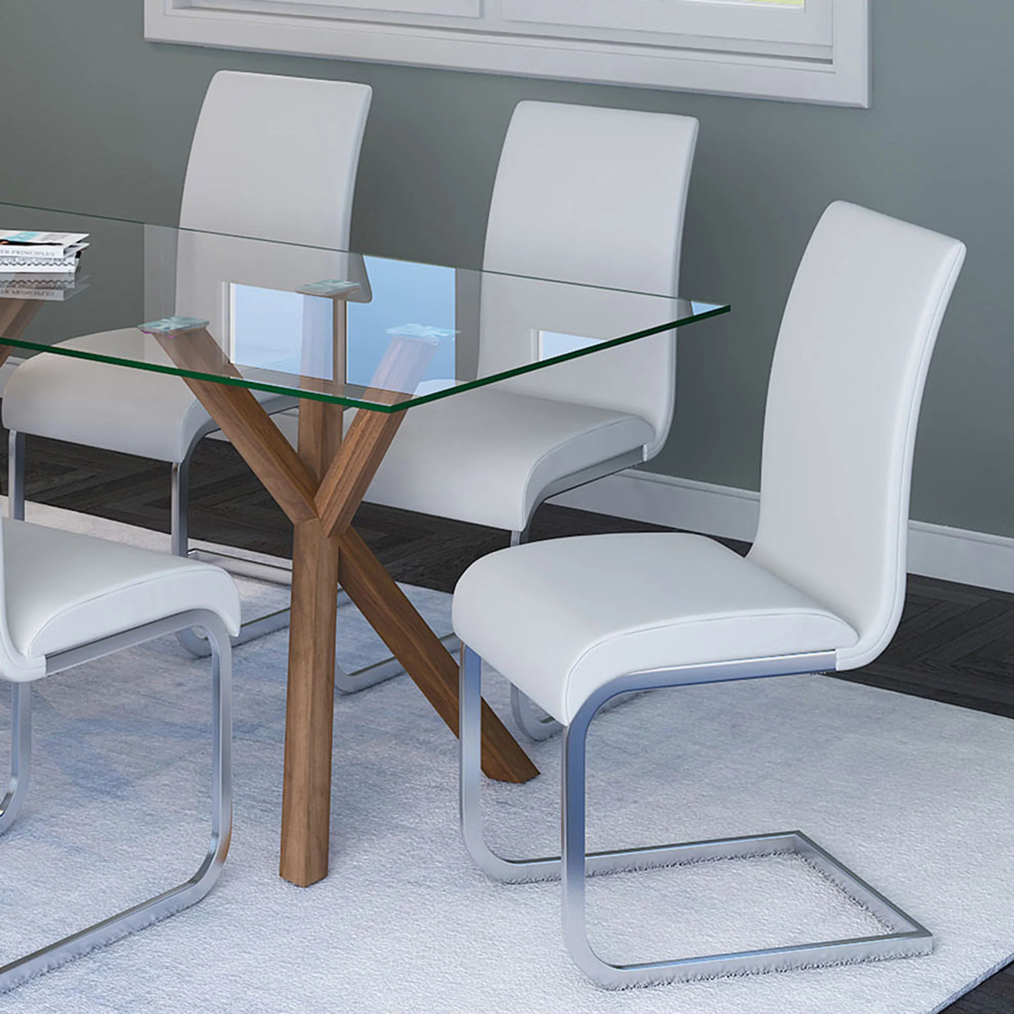 Worldwide Home Furnishings Stark Wal/Maxim Wt-7pc Dining Set 7pc Dining Set 207-535WL/489WT - Image 2
