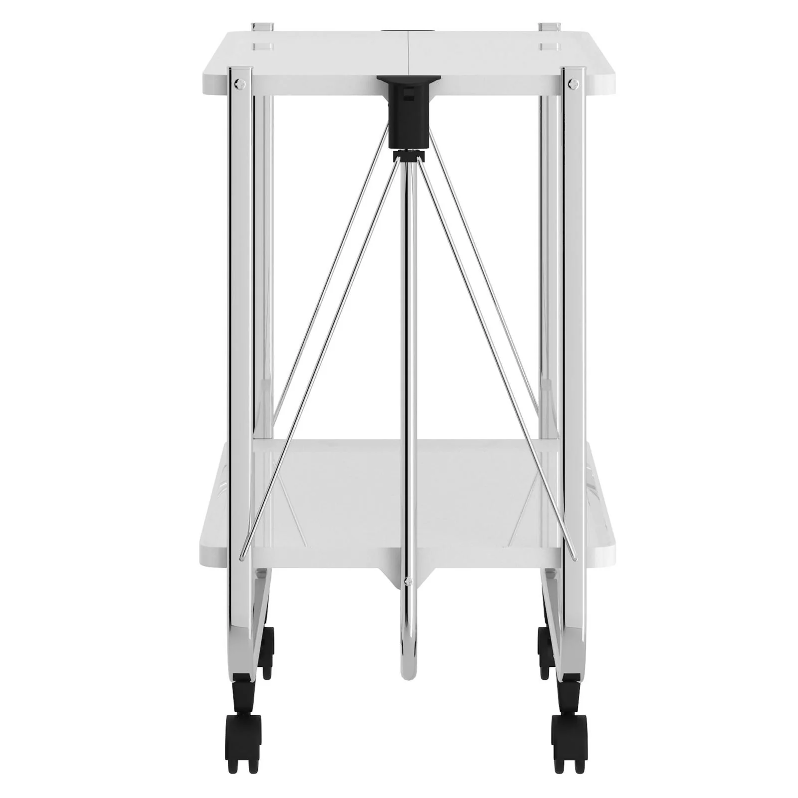 Worldwide Home Furnishings Sumi-2-Tier Folding Bar Cart-White 2-Tier Folding Bar Cart 556-092WT - Image 4