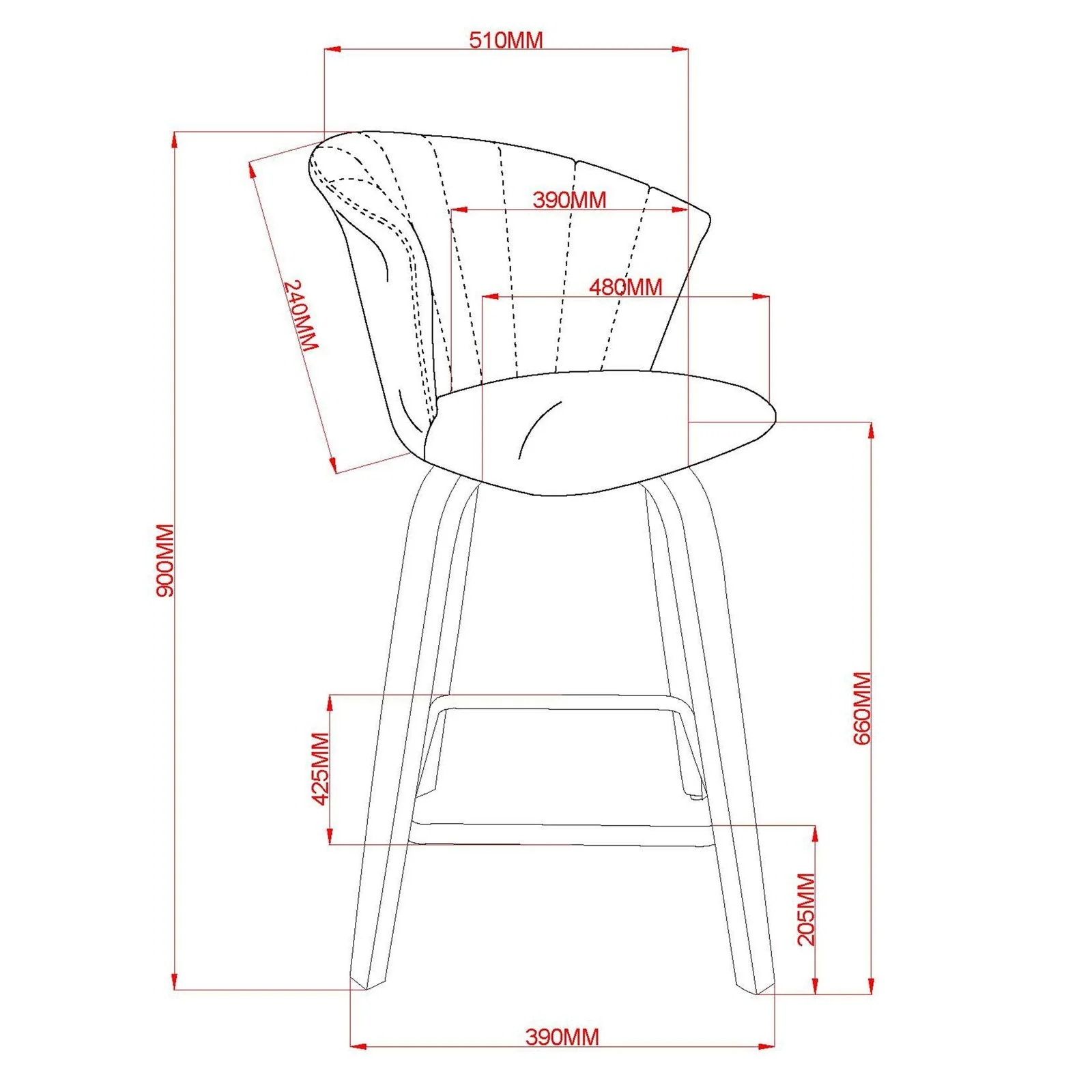 Worldwide Home Furnishings Tula-26'' Counter Stool-Black 26" Counter Stool W/Swivel 203-583BK - Image 8