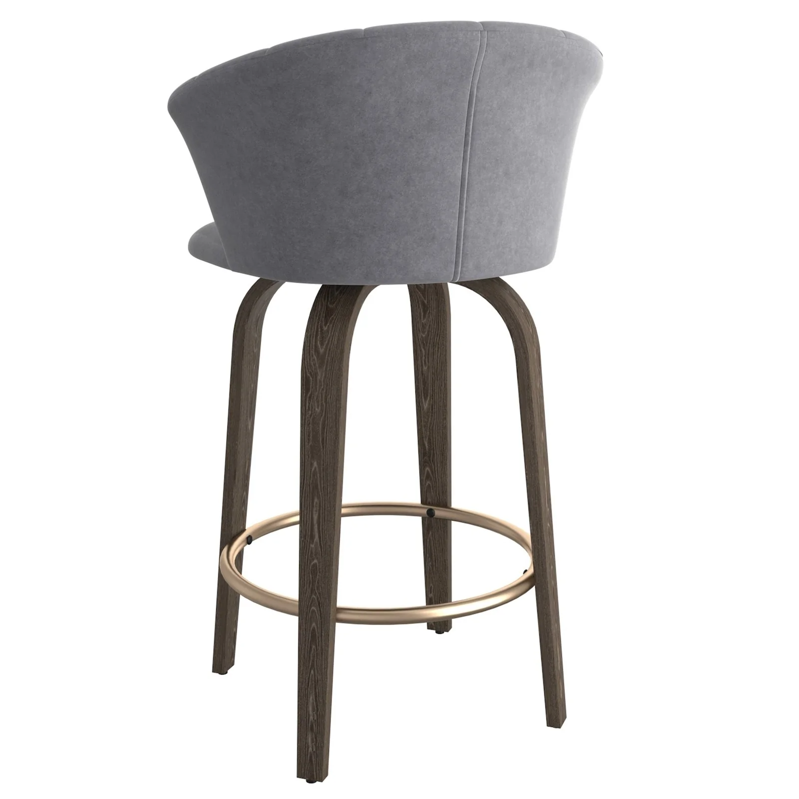 Worldwide Home Furnishings Tula-26'' Counter Stool-Grey 26" Counter Stool W/Swivel 203-583GY - Image 3