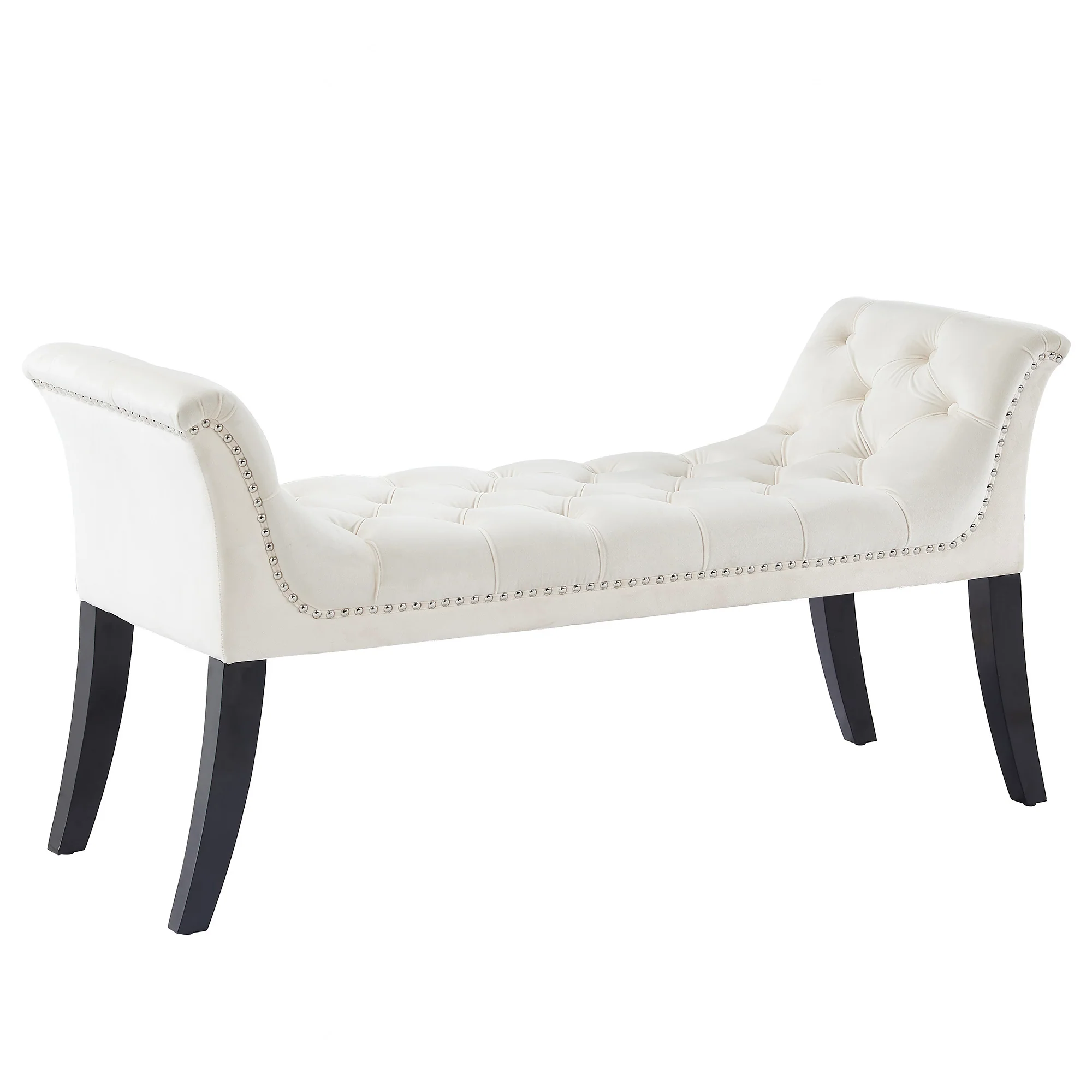 Worldwide Home Furnishings Velci-Bench-Ivory Bench 401-373IV - Image 2