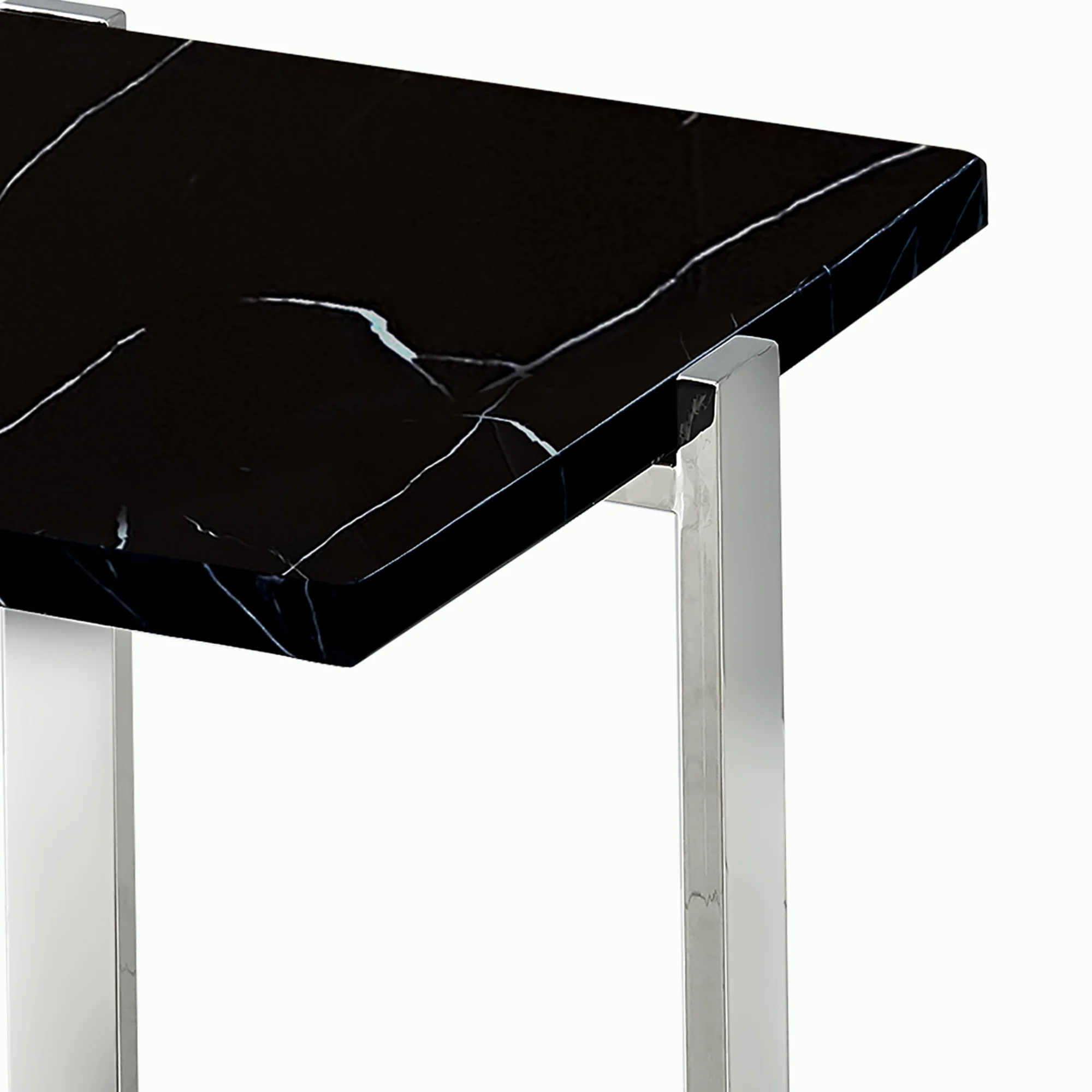 Worldwide Home Furnishings Veno-Accent Table-Black/Silver Accent Table 501-624BK_CH - Image 7
