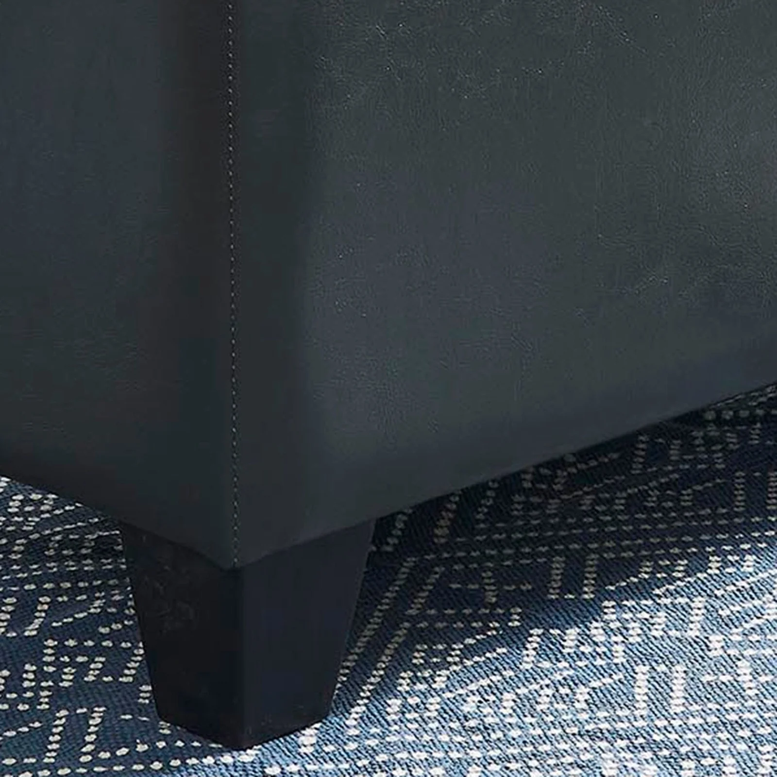 Worldwide Home Furnishings Winston-Storage Ottoman-Grey Rectangular Storage Ottoman 402-257GY - Image 7