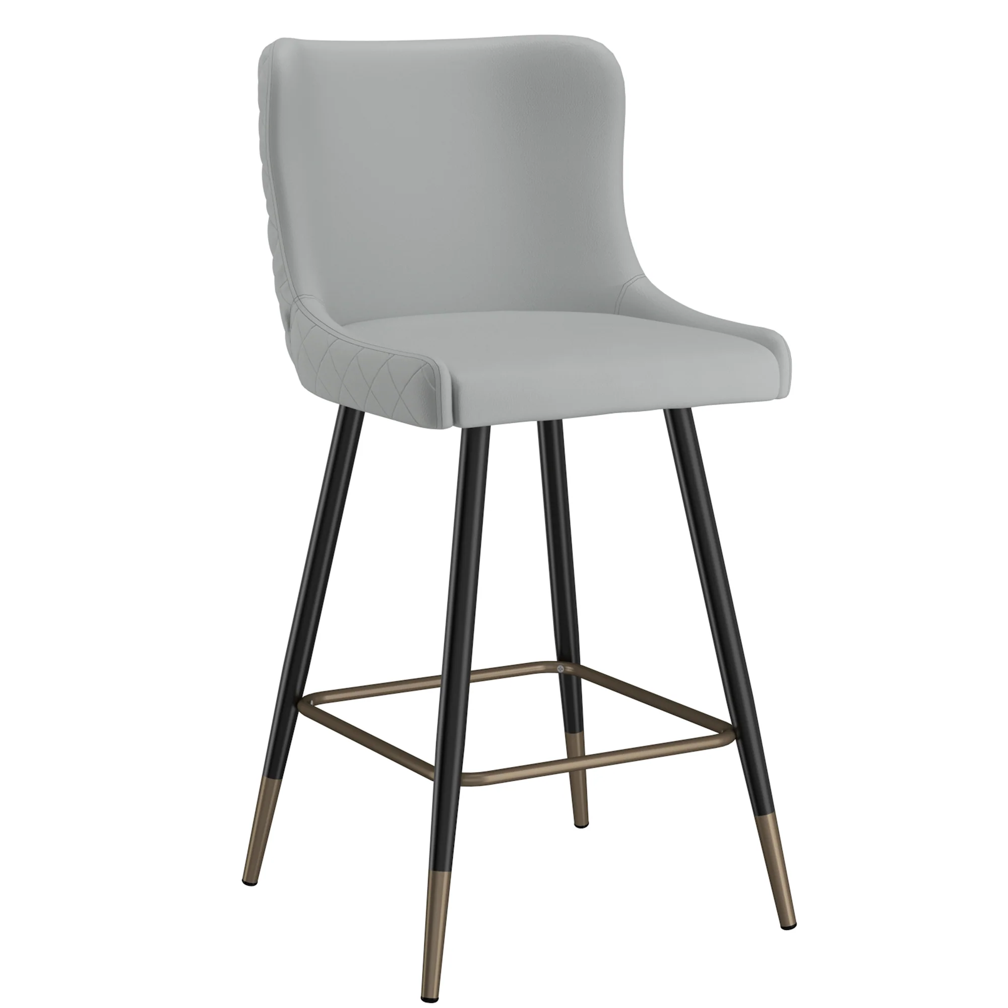 Worldwide Home Furnishings Xander-26'' Counter Stool-Light Grey 26" Counter Stool, Set Of 2 203-620LG - Image 3