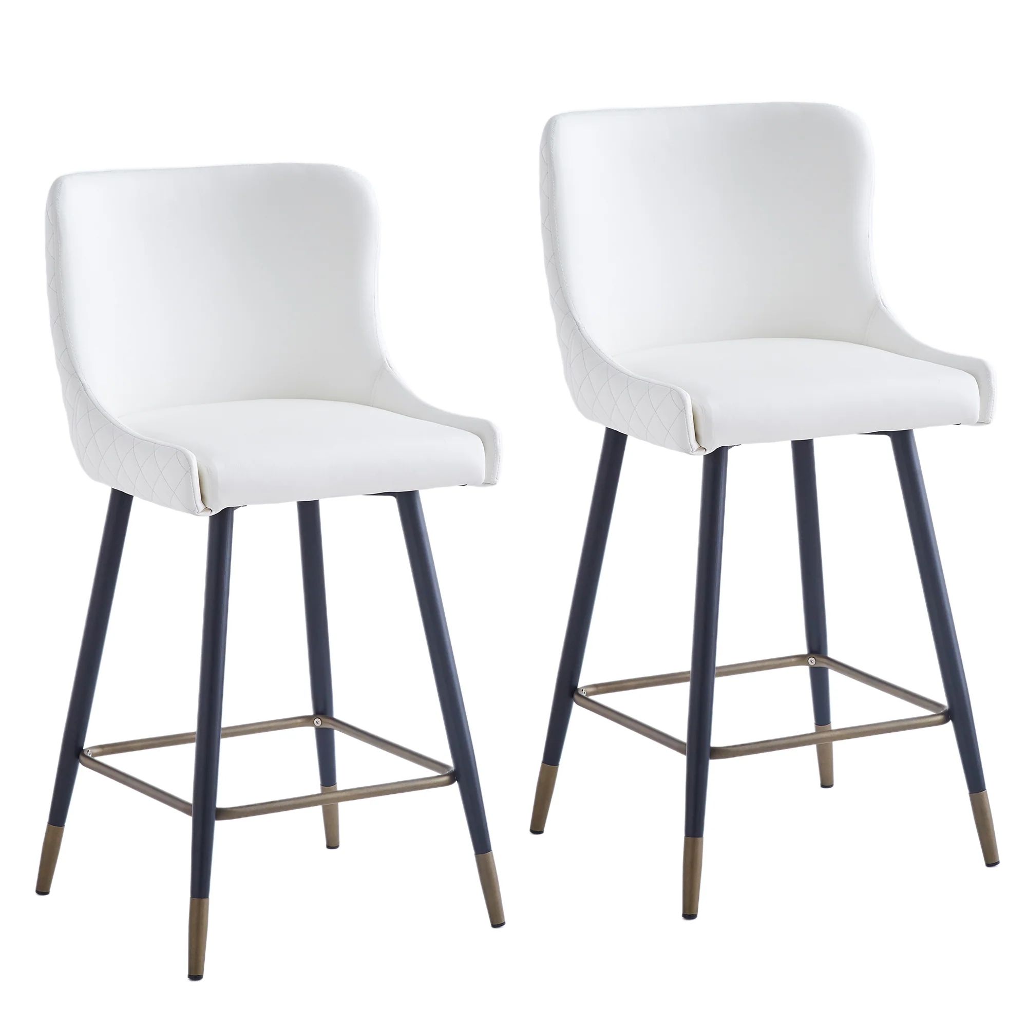 Worldwide Home Furnishings Xander-26'' Counter Stool-White 26" Counter Stool, Set Of 2 203-620WT - Image 2