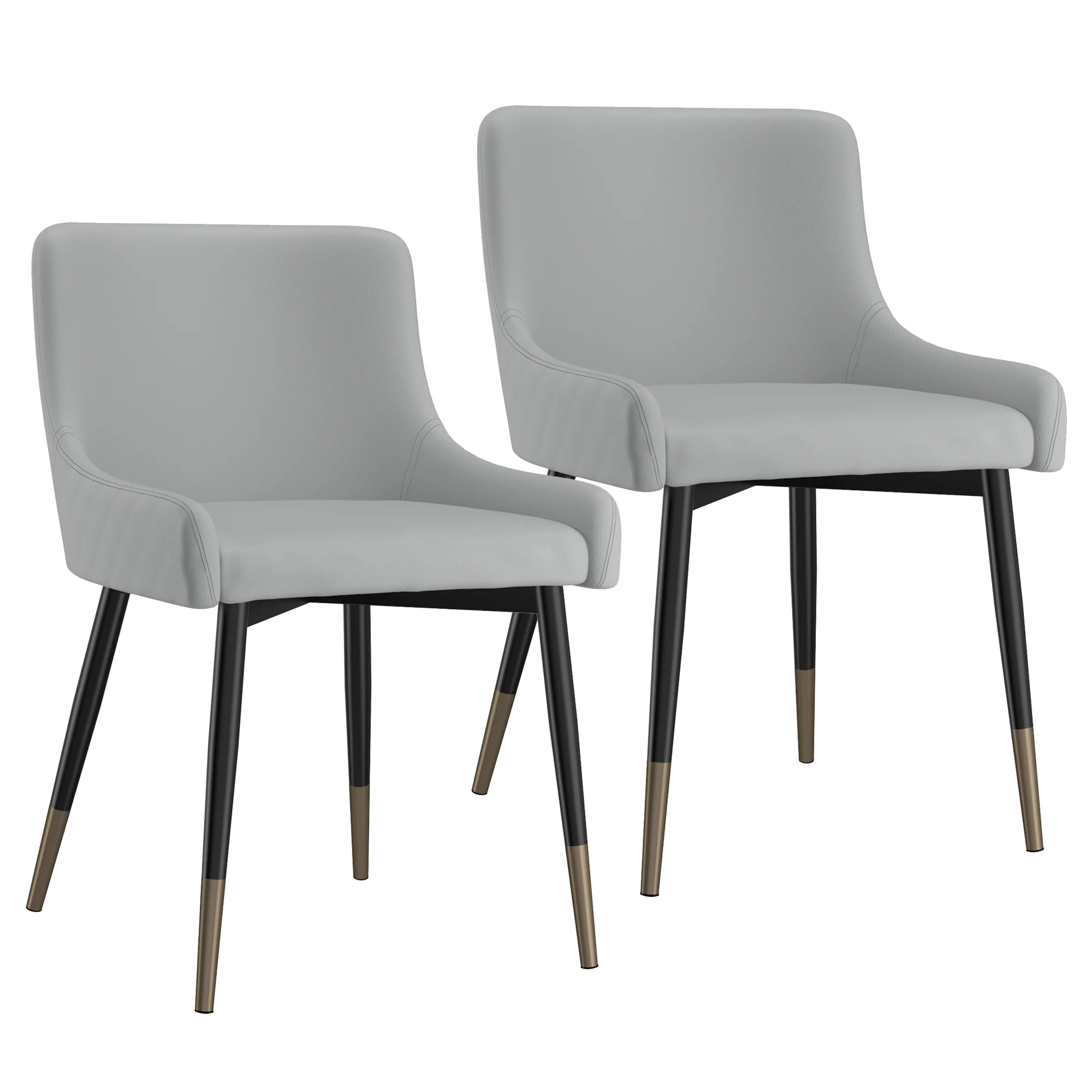 Worldwide Home Furnishings Xander-Side Chair-Light Grey Side Chair, Set Of 2 202-620LG - Image 2