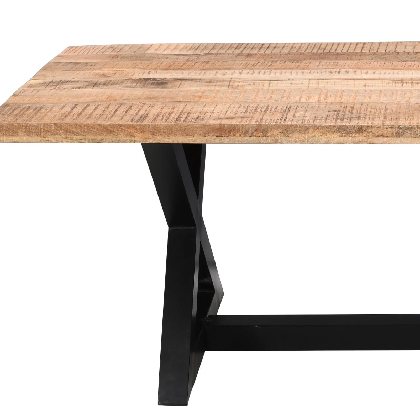 Worldwide Home Furnishings Zax-Dining Table-Natural/Black Rectangular Dining Table 201-147NAT_BK - Image 7