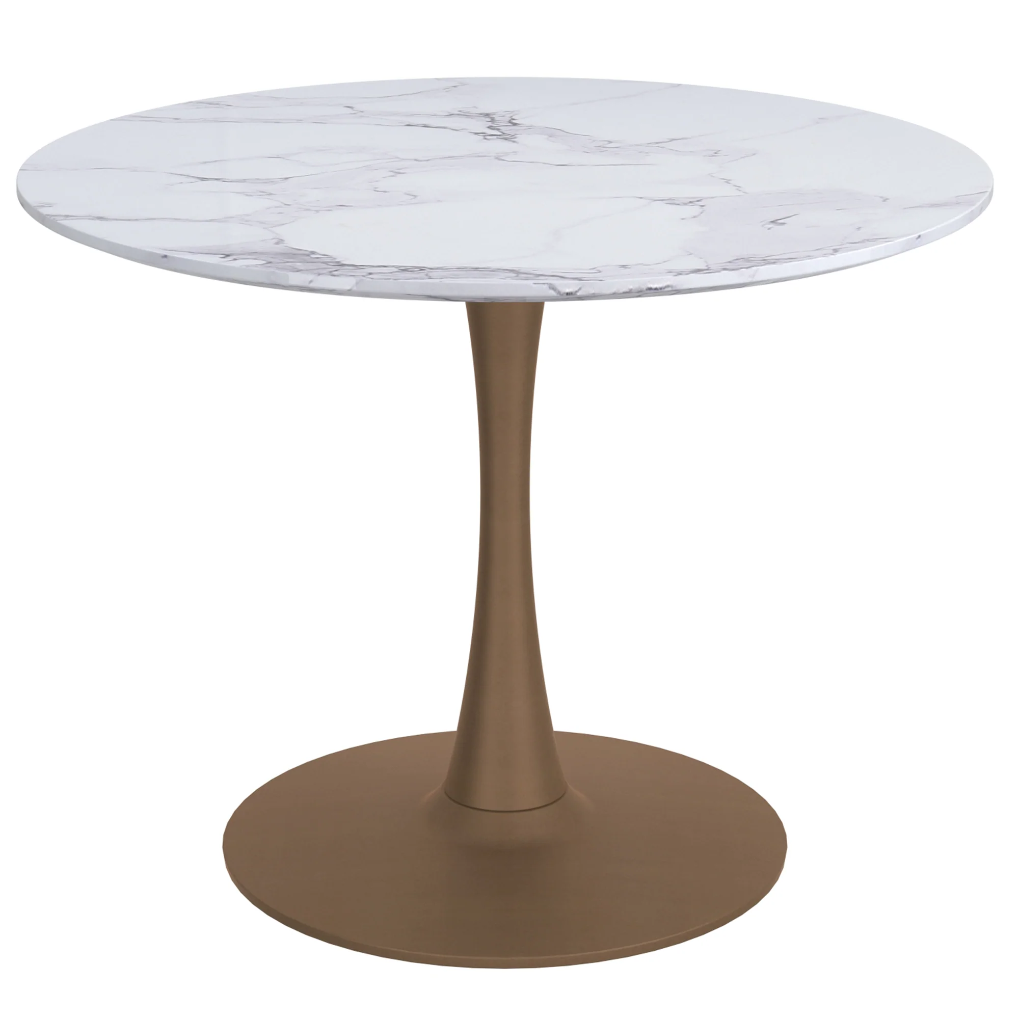 Worldwide Home Furnishings Zilo-Dining Table Small-Aged Gold 40" Round Pedestal Dining Table 201-671GD_S - Image 2