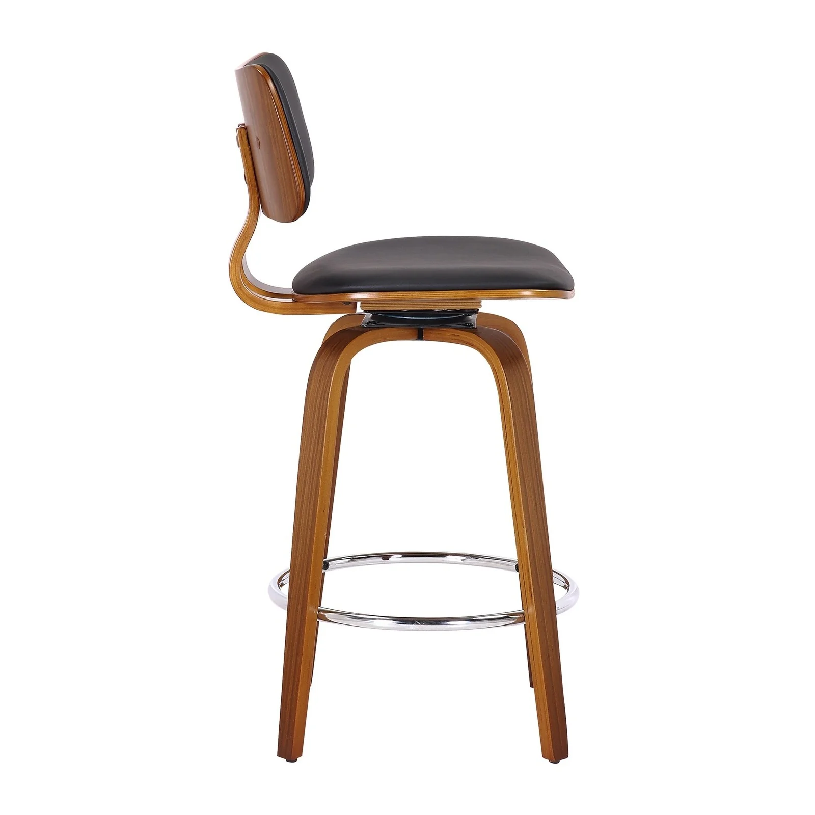 Worldwide Home Furnishings Zuni-26' Counter Stool Pu-Black 26" Counter Stool W/Swivel, Faux Leather 203-581PUBK - Image 4