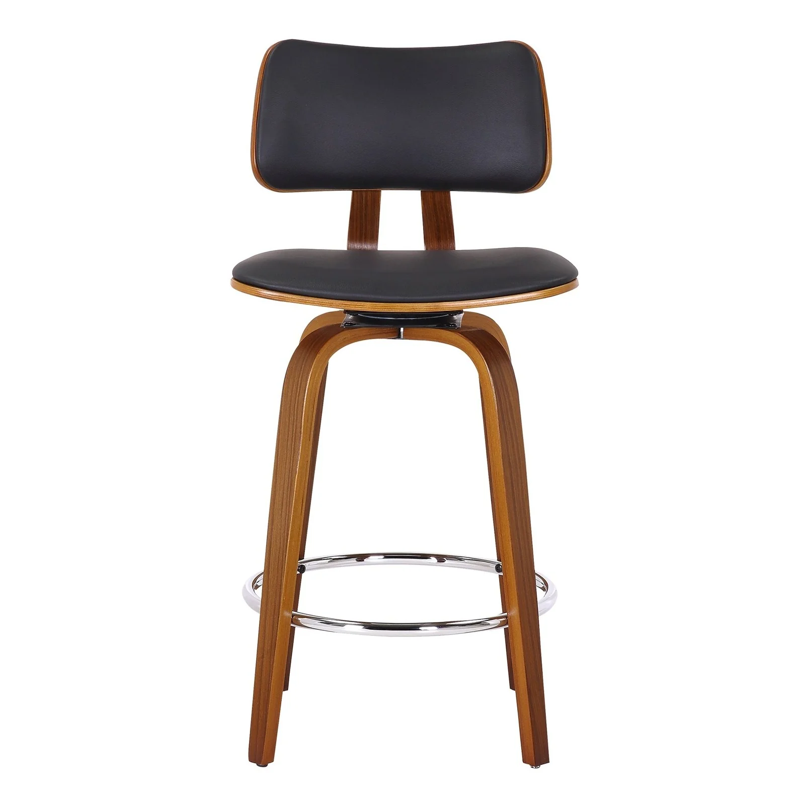 Worldwide Home Furnishings Zuni-26' Counter Stool Pu-Black 26" Counter Stool W/Swivel, Faux Leather 203-581PUBK - Image 5
