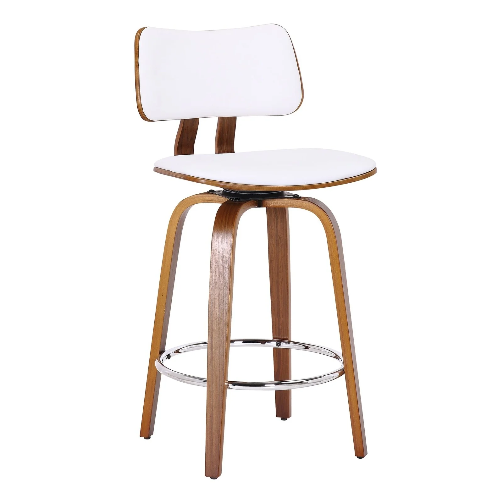 Worldwide Home Furnishings Zuni-26' Counter Stool Pu-White 26" Counter Stool W/Swivel, Faux Leather 203-581PUWT - Image 2