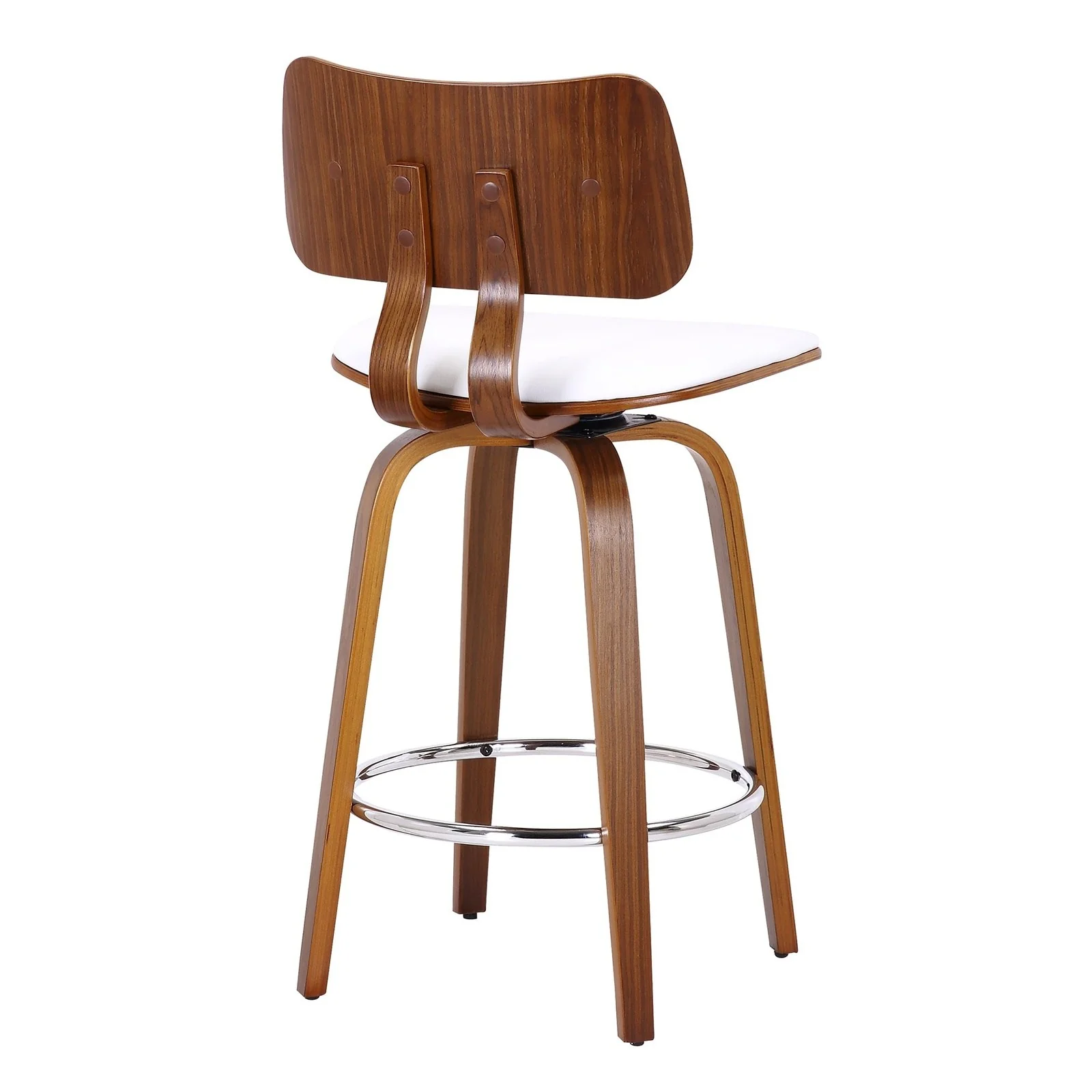Worldwide Home Furnishings Zuni-26' Counter Stool Pu-White 26" Counter Stool W/Swivel, Faux Leather 203-581PUWT - Image 3