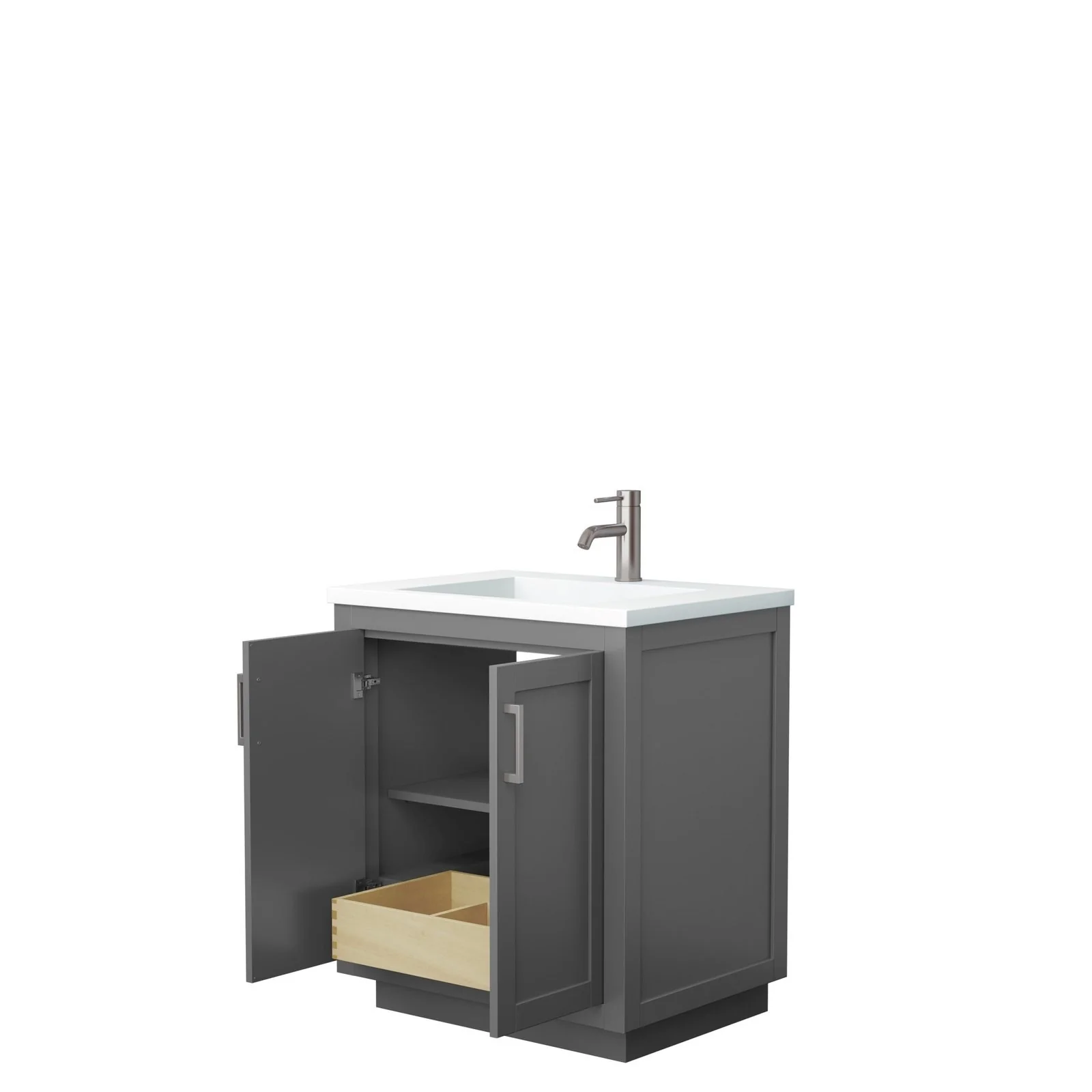 Wyndham Collection Miranda 30 Inch Single Bathroom Vanity in Dark Gray - Image 14