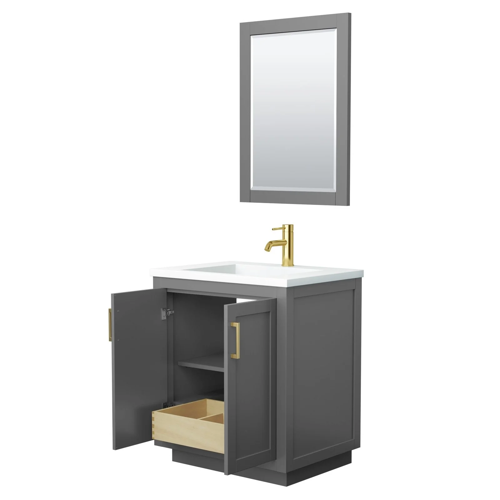 Wyndham Collection Miranda 30 Inch Single Bathroom Vanity in Dark Gray - Image 16