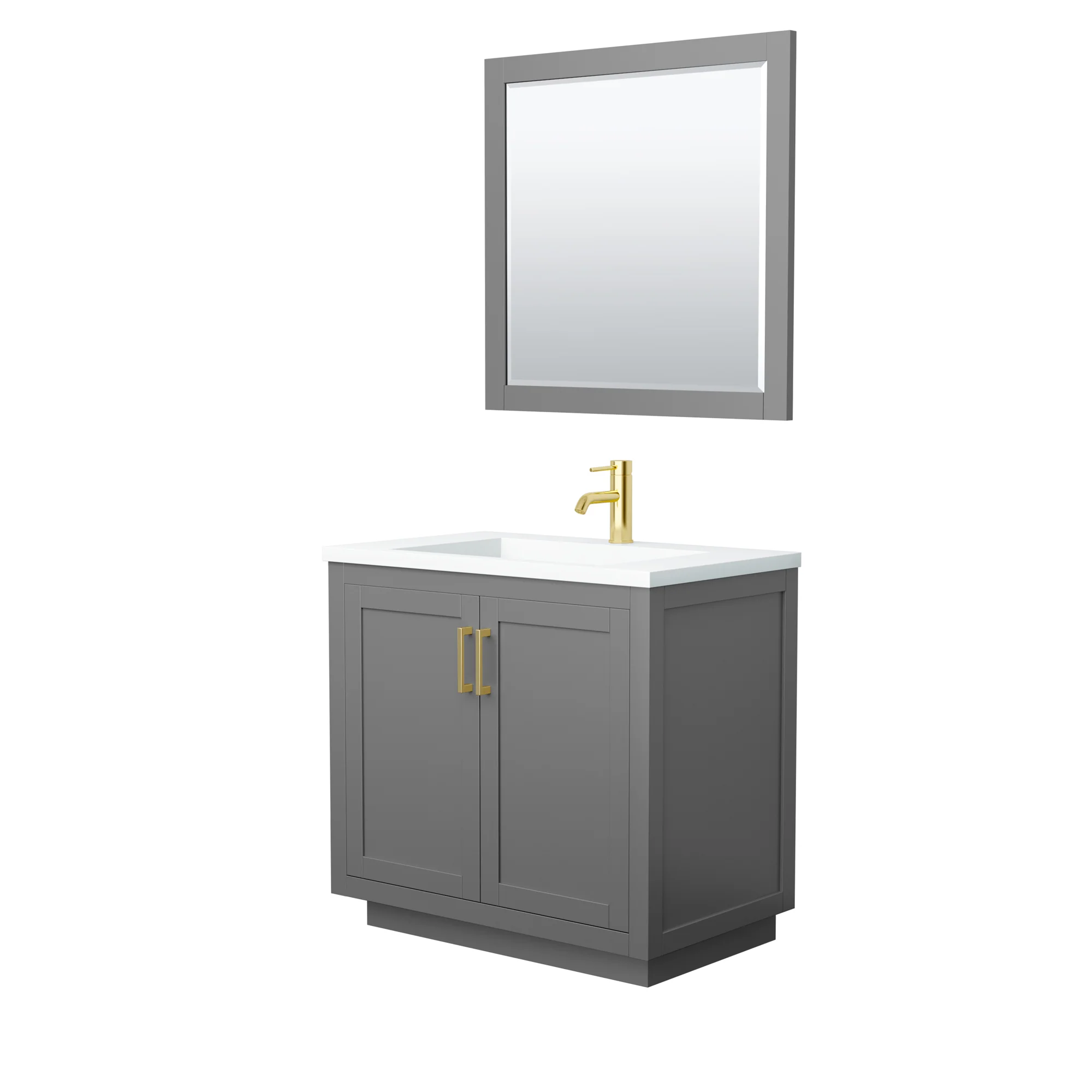 Wyndham Collection Miranda 36 Inch Single Bathroom Vanity in Dark Gray - Image 15