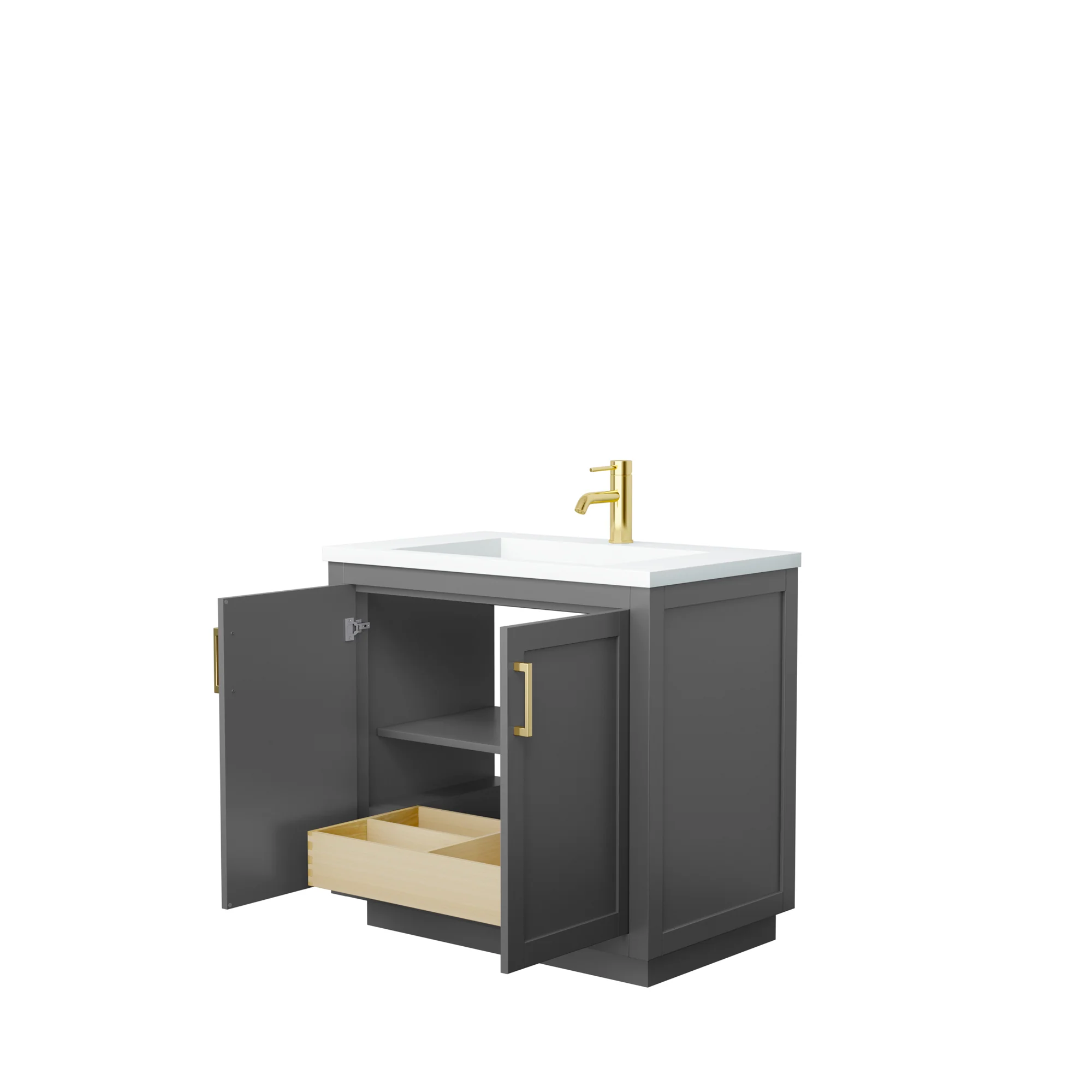 Wyndham Collection Miranda 36 Inch Single Bathroom Vanity in Dark Gray - Image 20