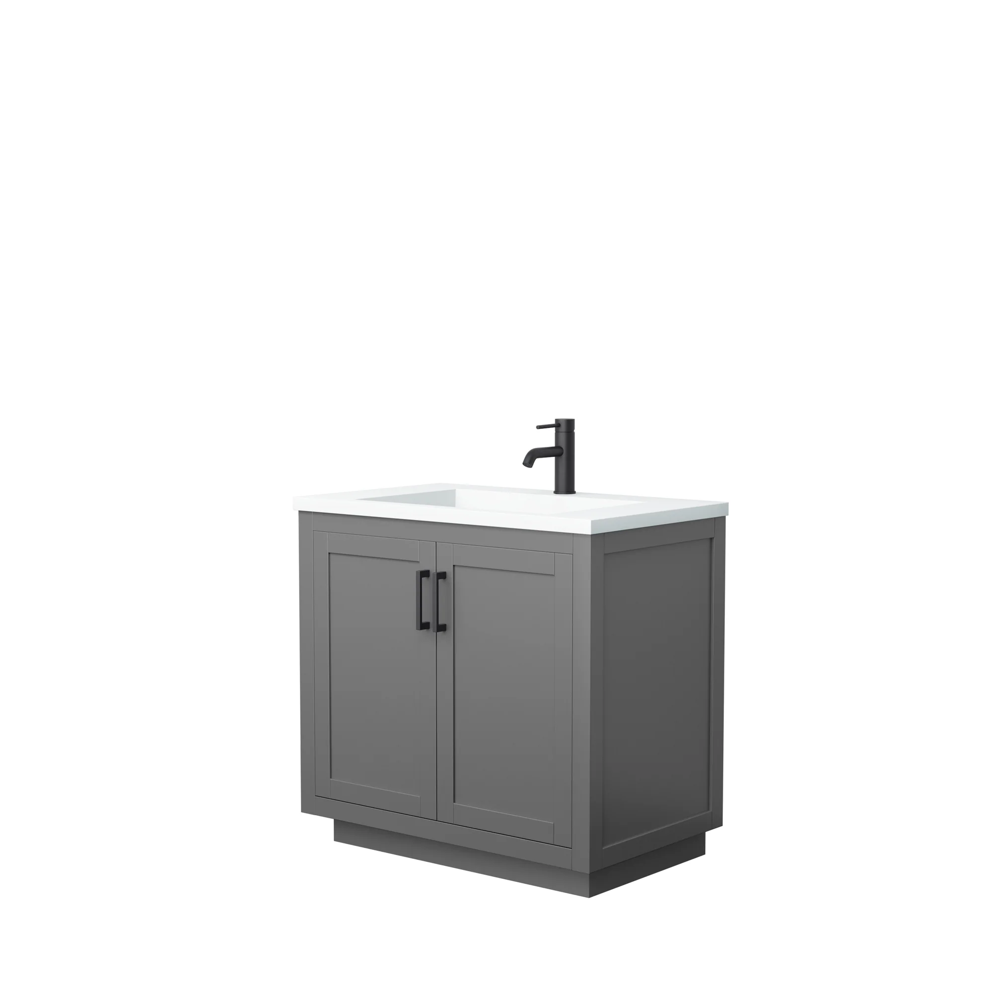 Wyndham Collection Miranda 36 Inch Single Bathroom Vanity in Dark Gray - Image 5