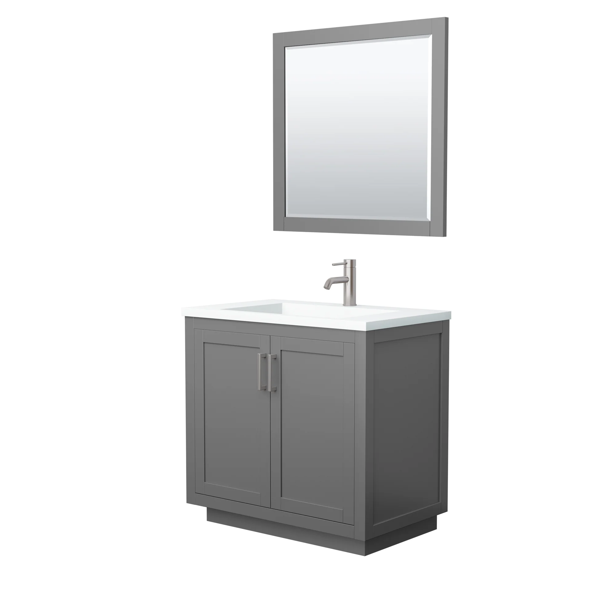Wyndham Collection Miranda 36 Inch Single Bathroom Vanity in Dark Gray - Image 8