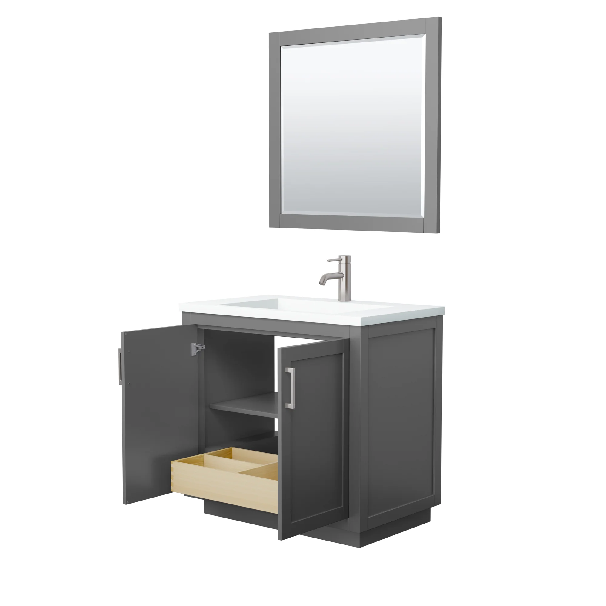Wyndham Collection Miranda 36 Inch Single Bathroom Vanity in Dark Gray - Image 9