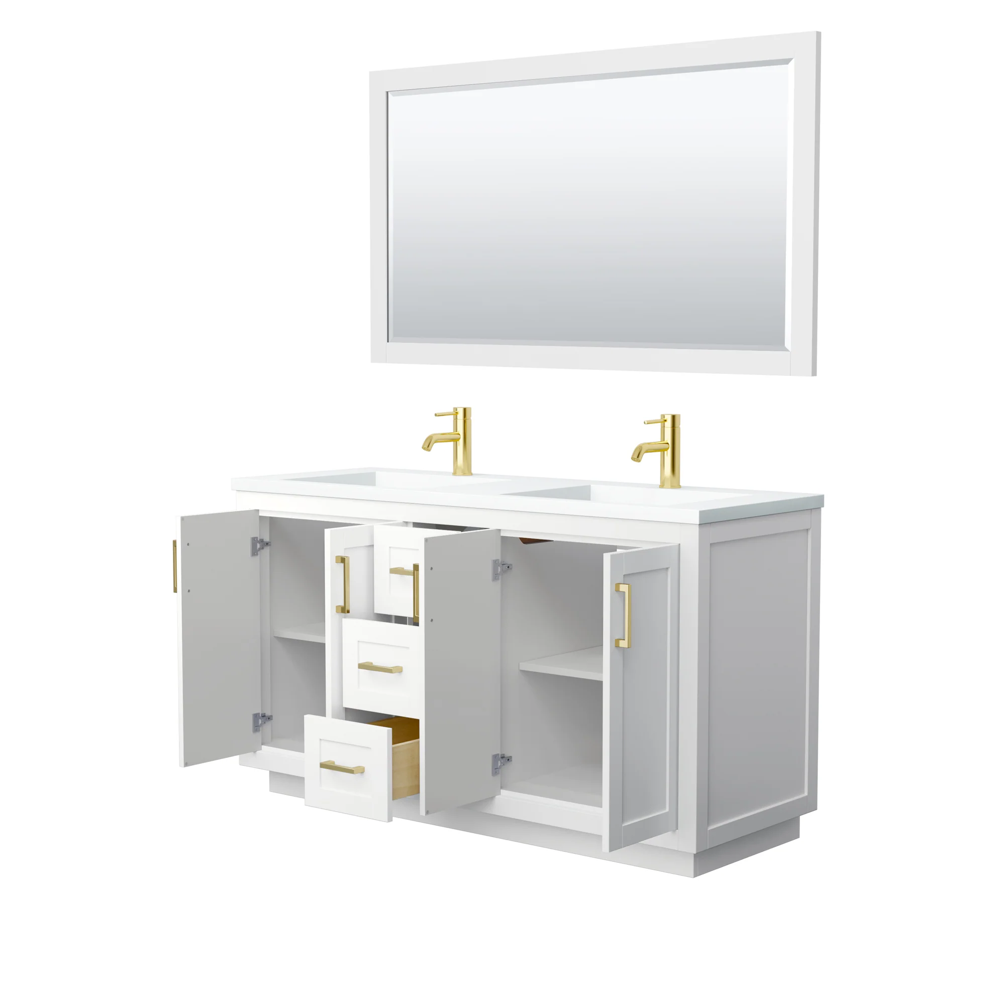 Wyndham Collection Miranda 60 Inch Double Bathroom Vanity in White - Image 16