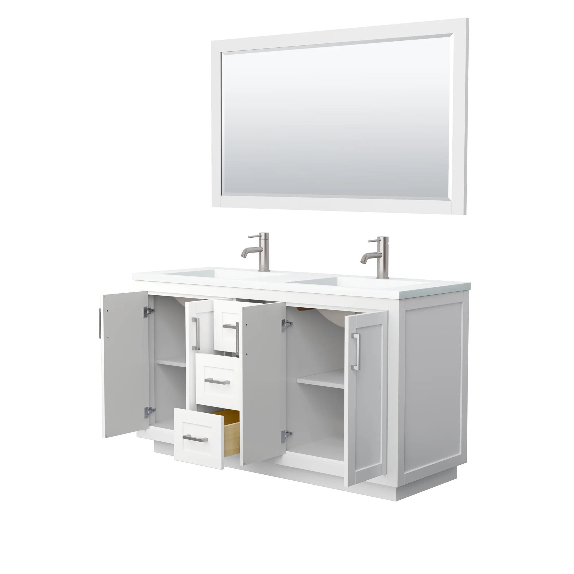 Wyndham Collection Miranda 60 Inch Double Bathroom Vanity in White - Image 9